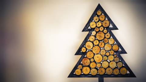 fir tree wood frame decoration