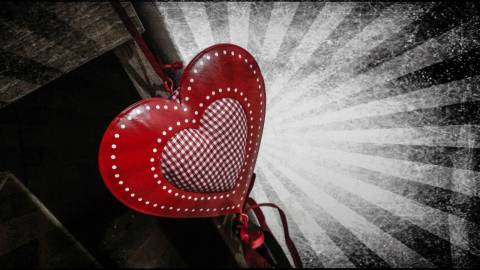 retro heart background