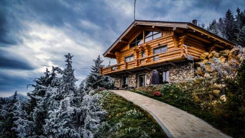 winter mountain cabin